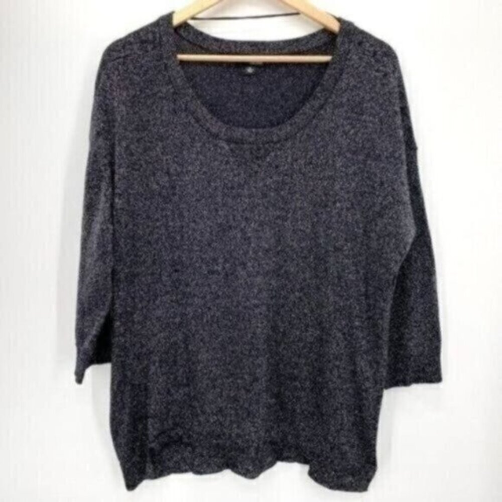 Women's Metallic Black Silver Knit Top